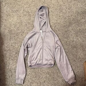 Lavender Hooded Zip-Up Jacket